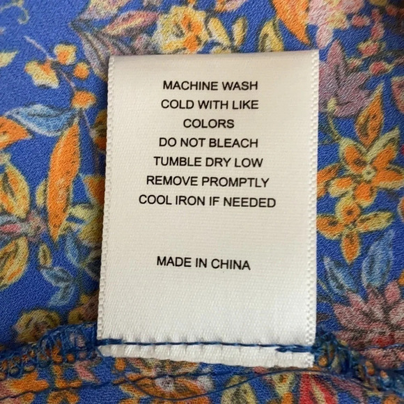 Chelsea & Violet Floral Faux Wrap Dress Ruched Short Sleeves - Size Large - Picture 7 of 7